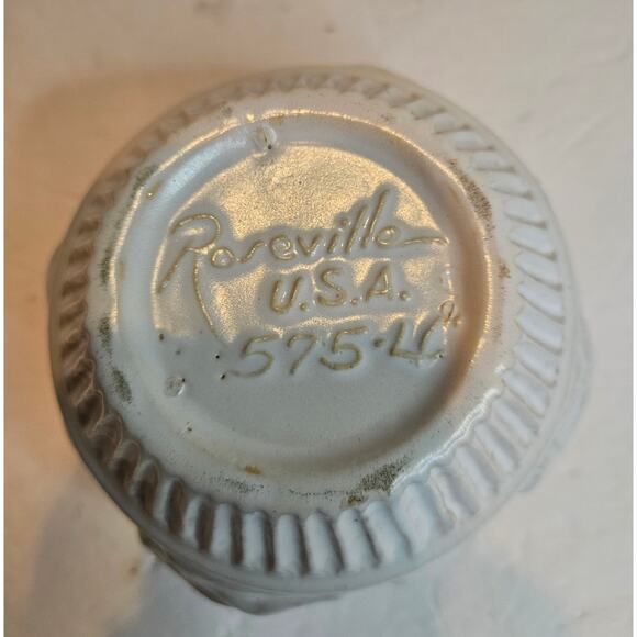 Roseville Donatello Jardiniere Planter Ivory Rare 575-4 Cherubs Trees  2 avail - Picture 3 of 8